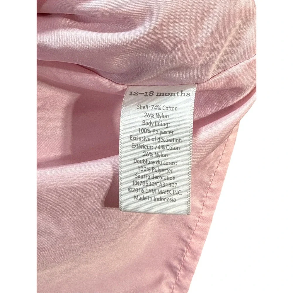 Gymboree Baby Girl Pink Eyelet Bow Dress 12-18M Sleeveless Special Occasion